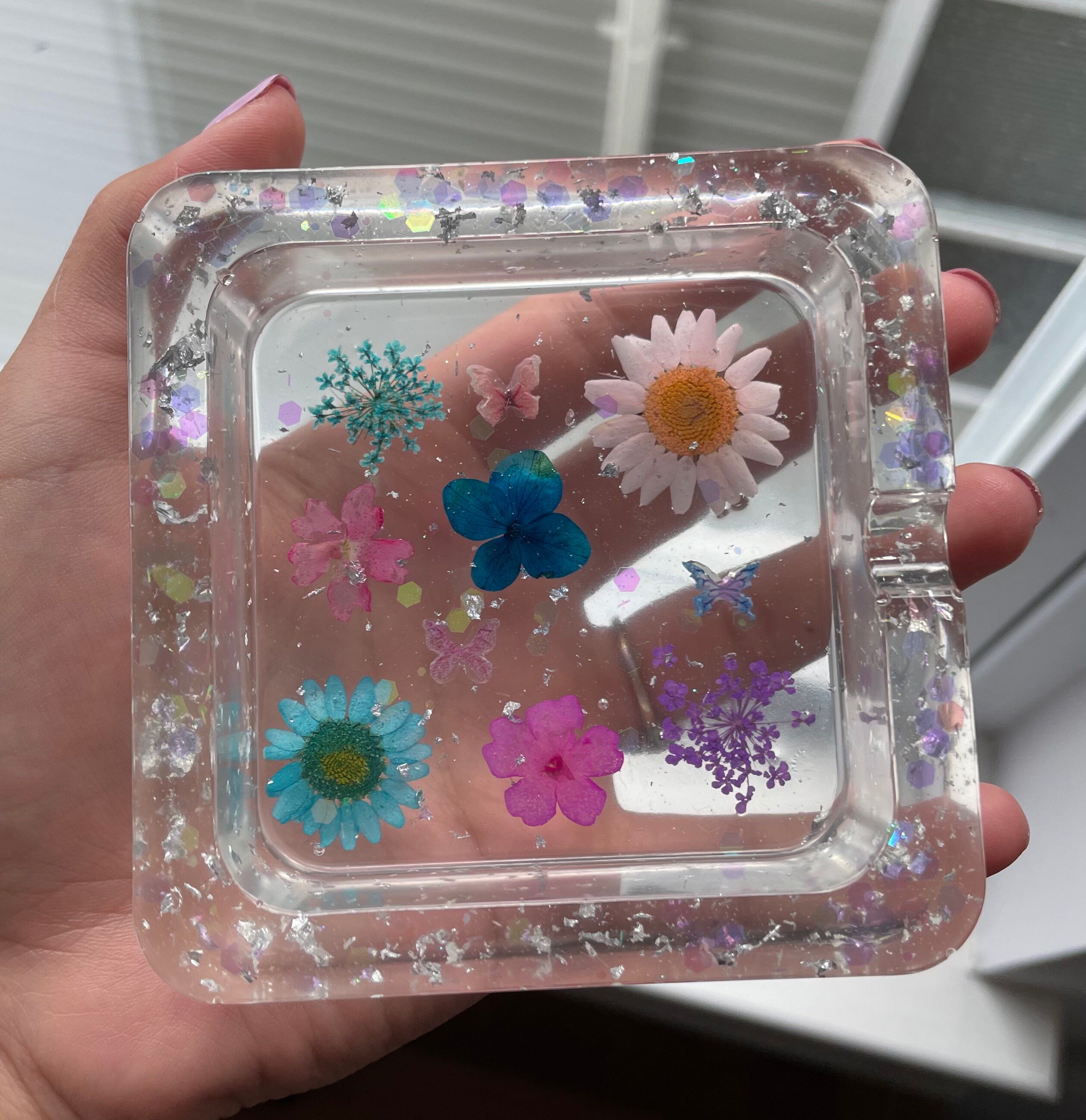 Pink Flower Resin Ashtray Ashtrays Art & Collectibles Tobacciana