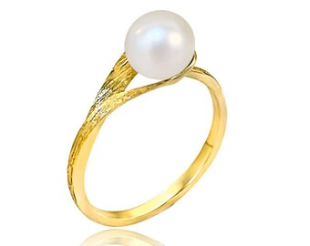 Classic Sterling Silver Pearl Ring for Women, S925 Semi-mount Ring, Adjustable Pearl Ring Setting, Jewelry Supplies, Best Gift for Her