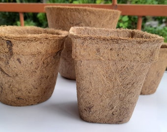 Organic Coco Coir Pots, Non Plastic, Planter Pots, 9cm, 10cm, 12cm, 14cm