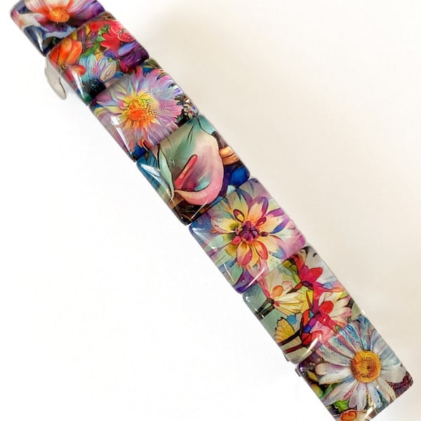 Accessoires pour cheveux de fleurs peintes à l’huile, barrette de cheveux pour femmes, pinces à cheveux sécurisées Français Barrette pour tous les types de cheveux, pinces à cheveux. Cadeau pour elle