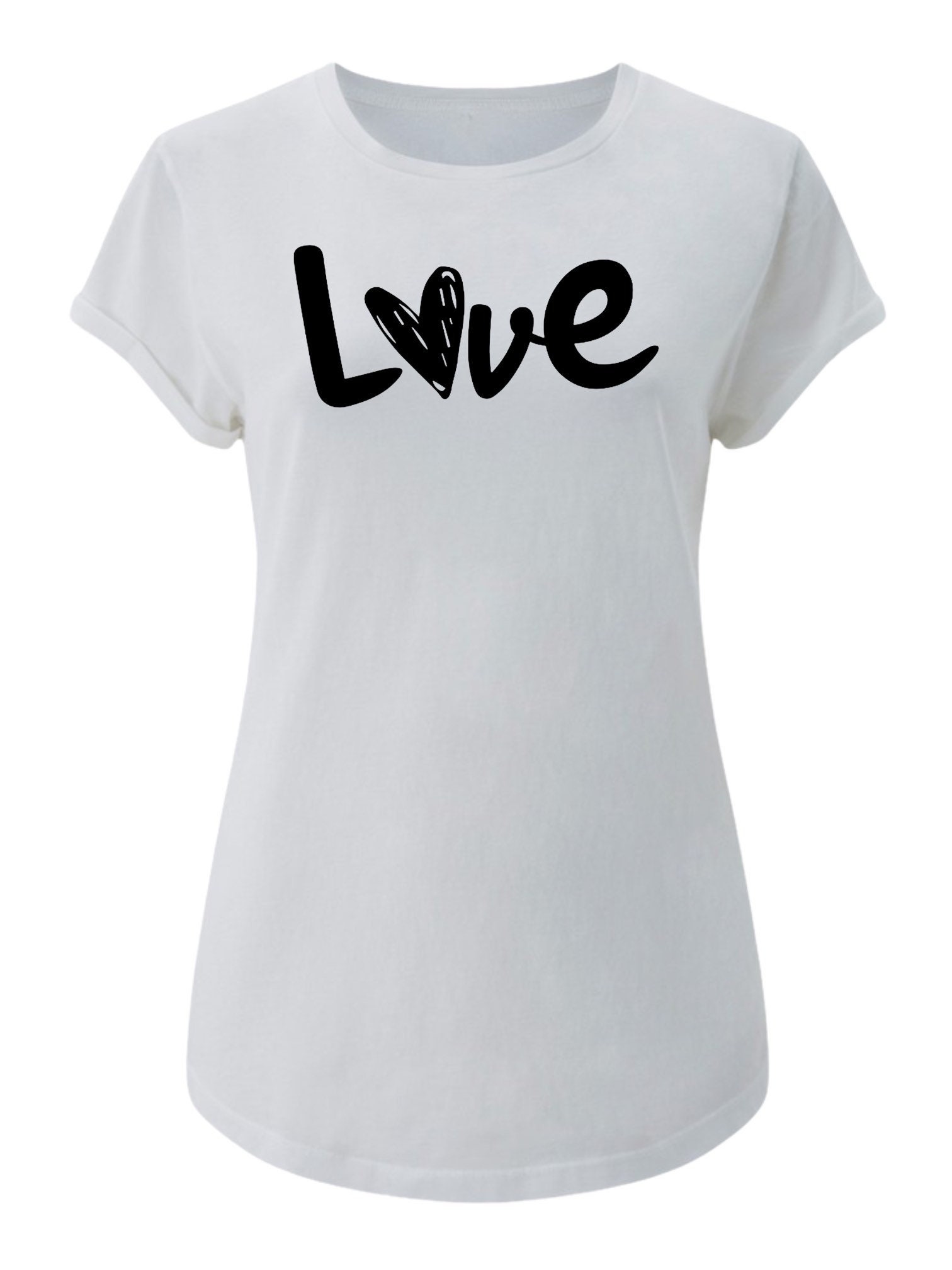 HEART PRINTED SHIRT Black love Tee Shirt Women Graphic Etsy