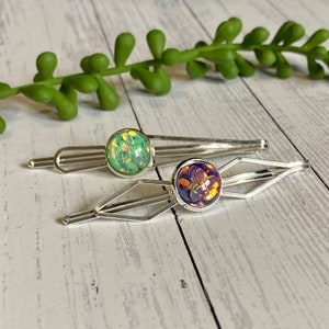 Decorative Hair Slides, Bobby pins, Hair grips, Cabochon Hair Clips, Womens hair pins, Hair accessory, Bright accessories for hair