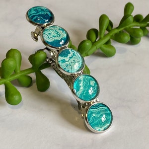 Green marble hair barrette for women, French Barrette secure hair clips for all hair types,