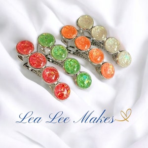 Small Barrette clip For women, Small French barrette, Cabochon Hair Clips, Womens hair clip, Secure Hair Accessories, clips for hair