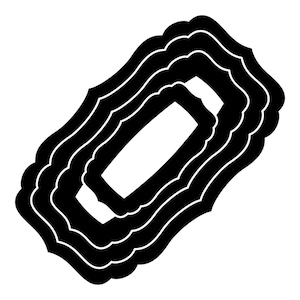 Spherical Rectangle Flourish Digital Rim Template Set for Clay, Templates for GR Pottery Forms