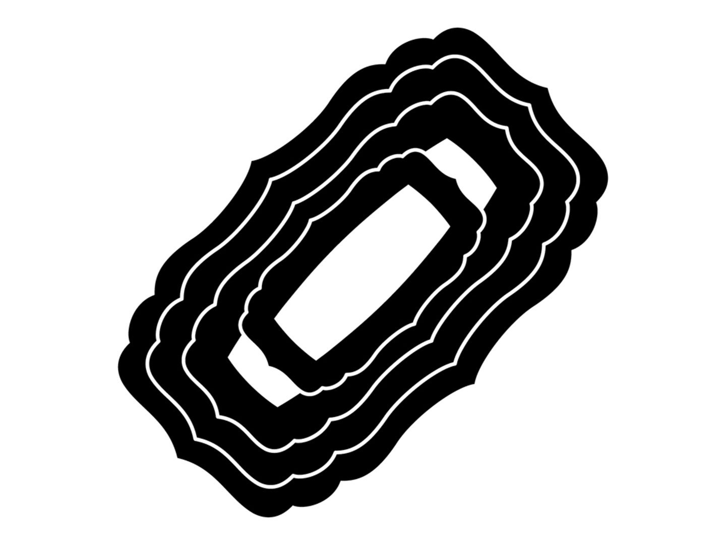 Spherical Rectangle Flourish Digital Rim Template Set for Clay ...