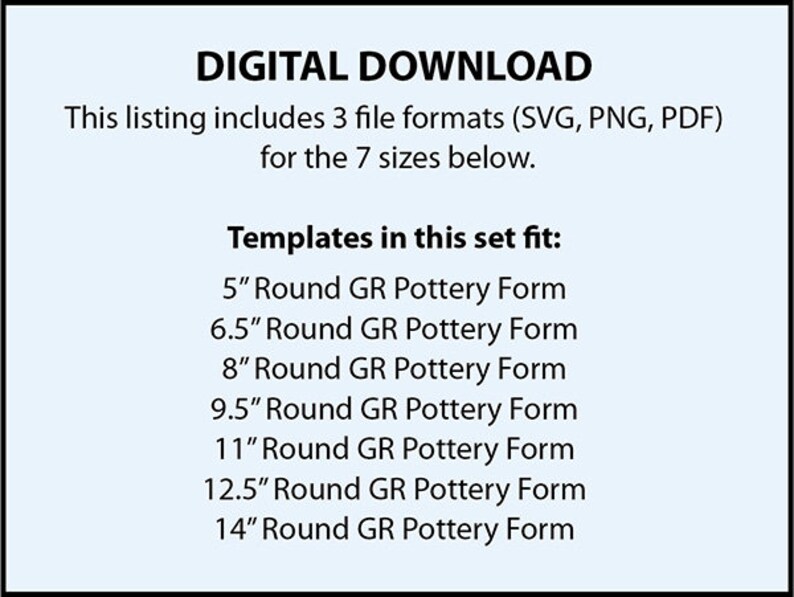 Round Heptagon Rim Template Set for GR Pottery Forms (digital Download ...