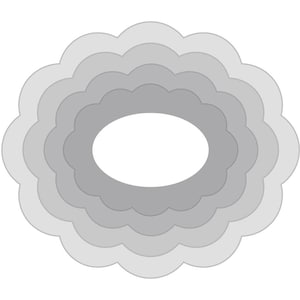 Może przedstawiać: Szary i biały, warstwowy wzór koła z białym owalem w środku.