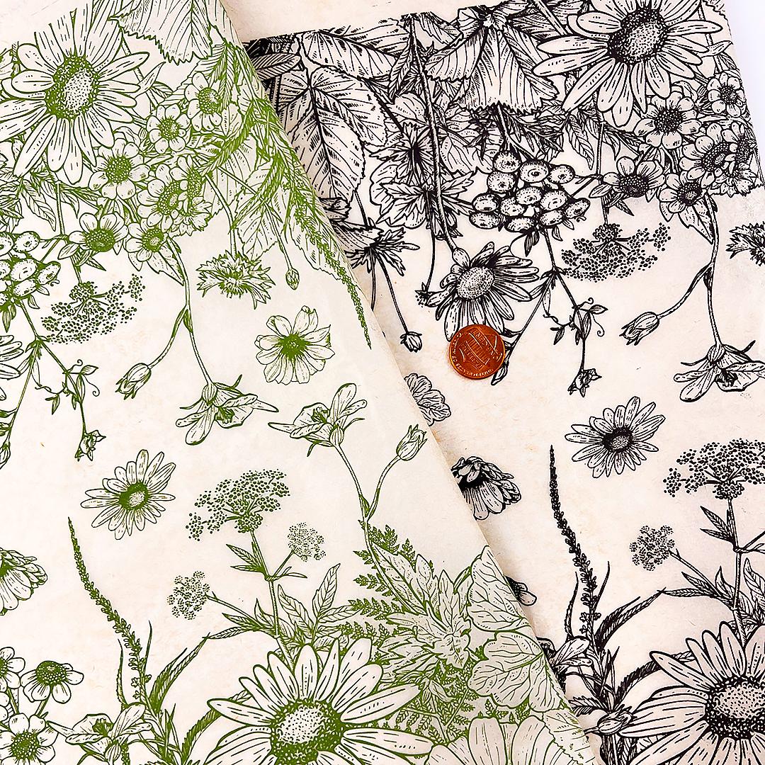 Underglaze Transfer, Ceramic Decal - Summer Field Flowers