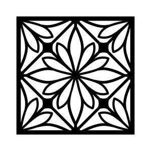 Plantilla cuadrada de flor de estrella, plantilla de arcilla