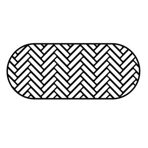 Herringbone Rounded Rectangle Stencil, Clay Stencil