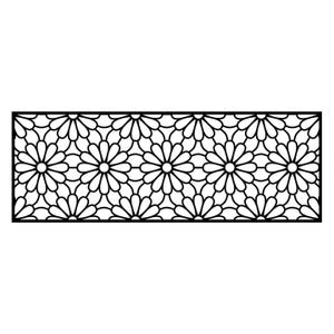Peut inclure: Motif de fleurs stylisées en noir et blanc, répété en forme rectangulaire.