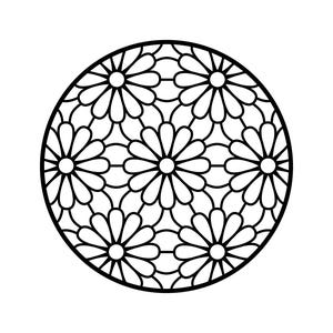 Daisy Lace Round Stencil, Clay Stencil