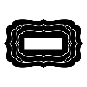 May include: Black and white decorative frame with a layered, ornate design. The frame has a rectangular opening in the center.