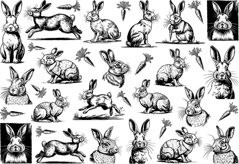 Underglaze Transfer, Ceramic Decal - Rabbits - Etsy