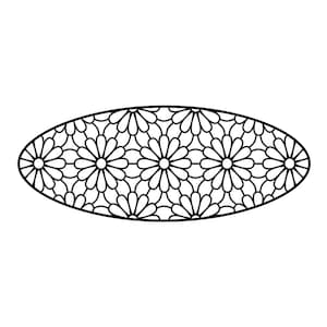 Pochoir ovale dentelle marguerite, pochoir pour argile