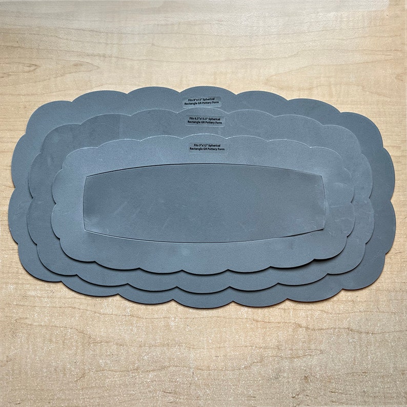 Spherical Rectangle Scallop Digital Rim Template Set for Clay ...