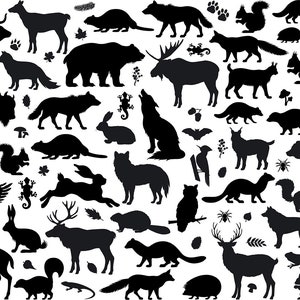 Underglaze Transfer, Ceramic Decal - Animal Silhouettes