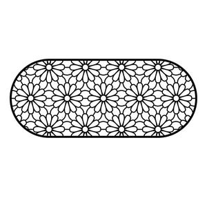 Daisy Lace Rounded Rectangle Stencil, Stencil for Clay