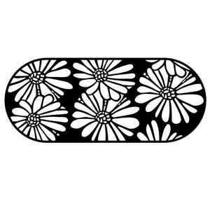 Abstract Daisy Rounded Rectangle Stencil, Stencil for Clay