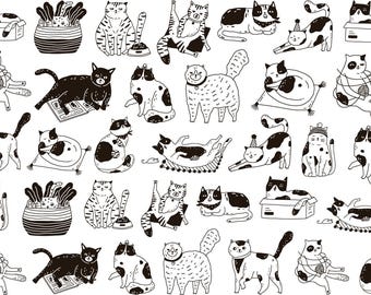 Underglaze Transfer, Ceramic Decal - Crafty Cats