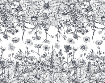 Underglaze Transfer, Ceramic Decal - Summer Field Flowers