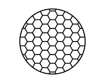 Honeycomb Round Stencil, Stencil for Clay
