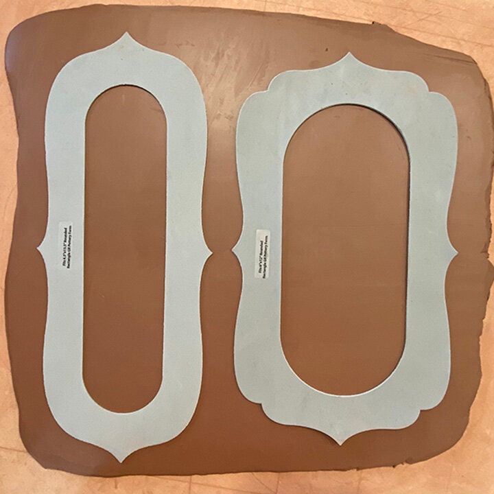 Rectangle Flourish 2 Digital Rim Template Set for Clay, Templates for ...
