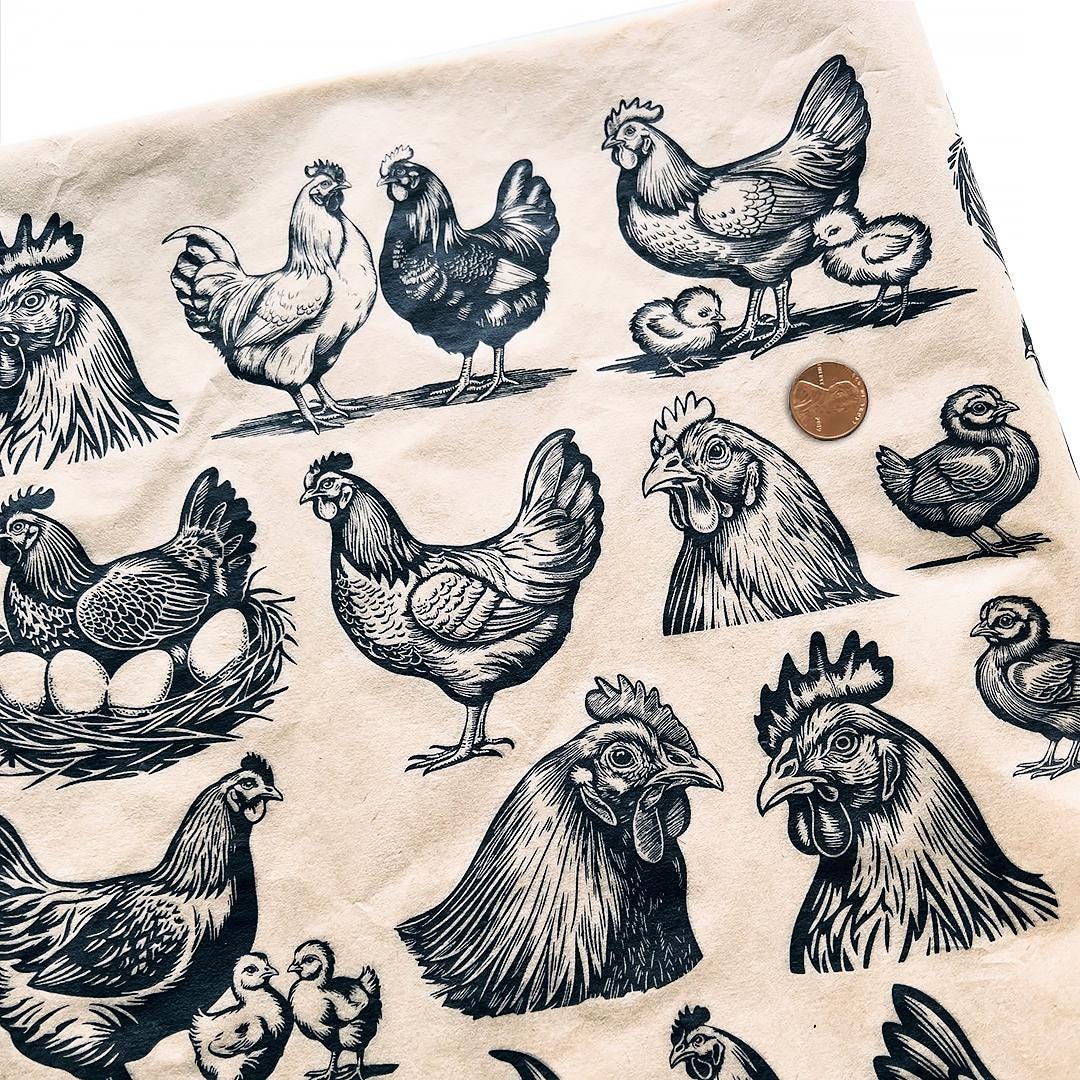 Underglaze Transfers Chickens