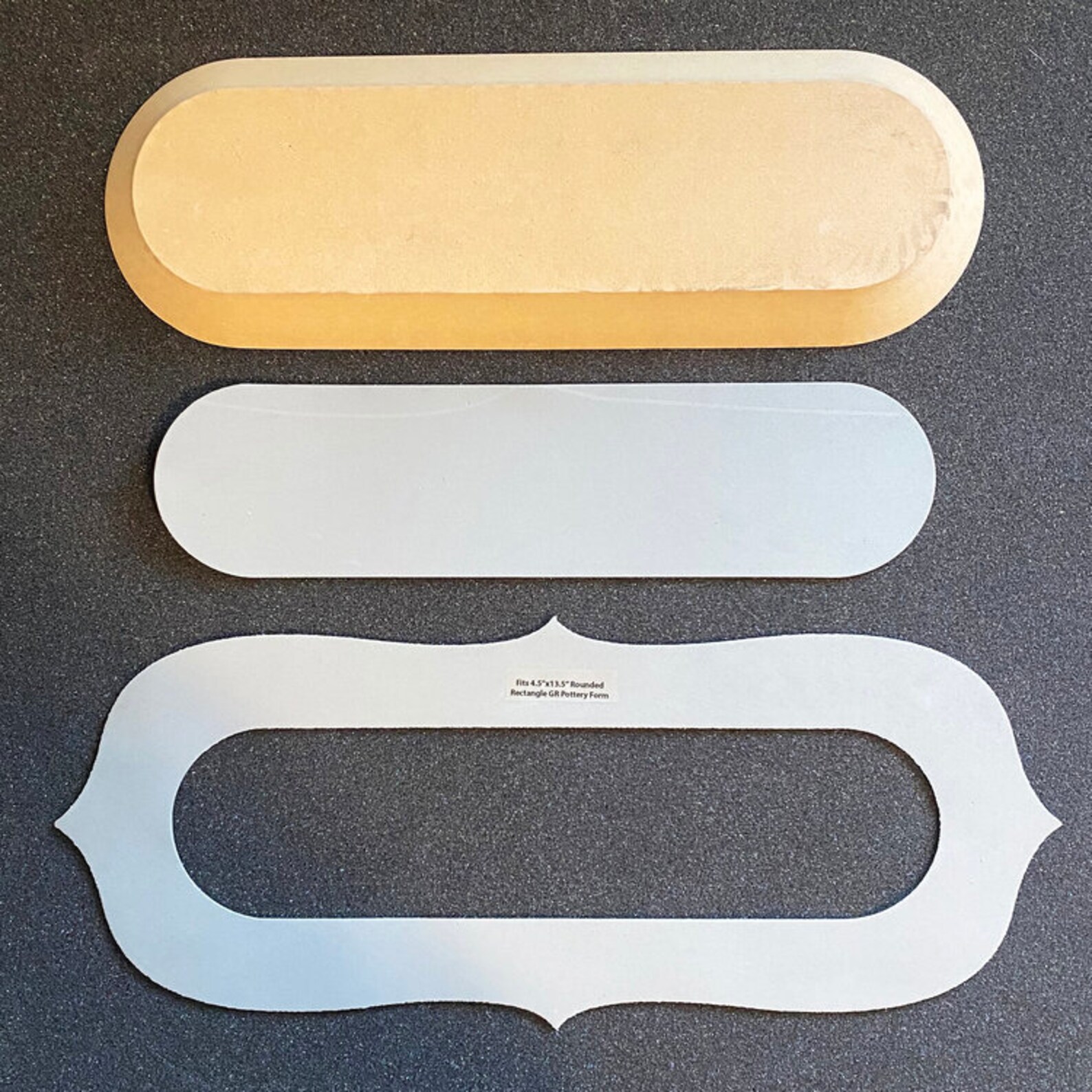 Rounded Rectangle Flourish Digital Rim Template Set for Clay, Templates ...