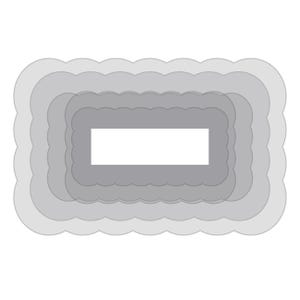 Plantillas rectangulares con borde festoneado para arcilla