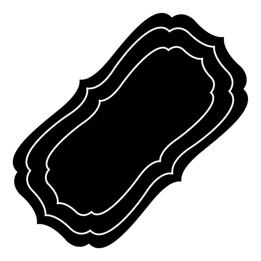 Rounded Rectangle Flourish Digital Rim Template Set for Clay, Templates ...