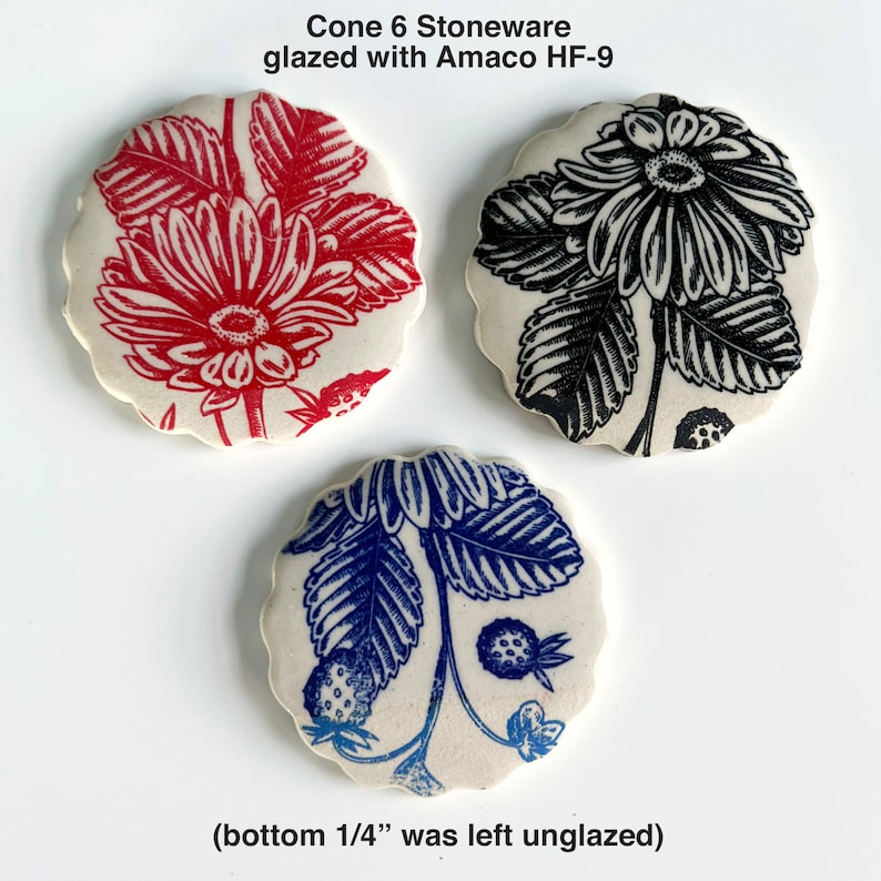 Underglaze Transfer Ceramic Decal Strawberries and Flowers Etsy