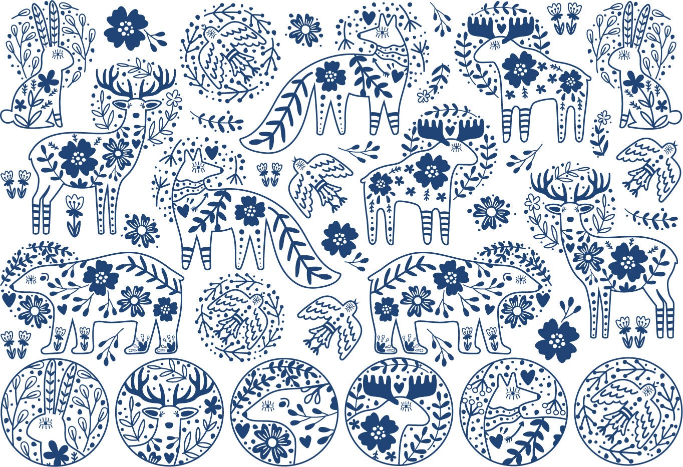 Onderglazuur transfer, keramische sticker - Scandinavische dieren - Etsy  België, image size:1364x933