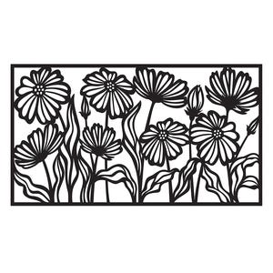 Daisy Rectangle Stencil 6.5"x11.5", Stencil for Clay