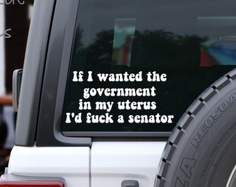 If I Wanted the Government in my Uterus I'd Fuck a Senator | Women's Rights Decal | Roe Wade | Pro Choice | My Body My Choice | Civil Rights