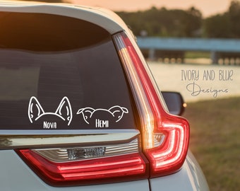 Custom Dog Ear Decals | Laptop Decal | Car Decal | Cup Decal | Dog Lover | Personalized Dog Decal | Dog Dad