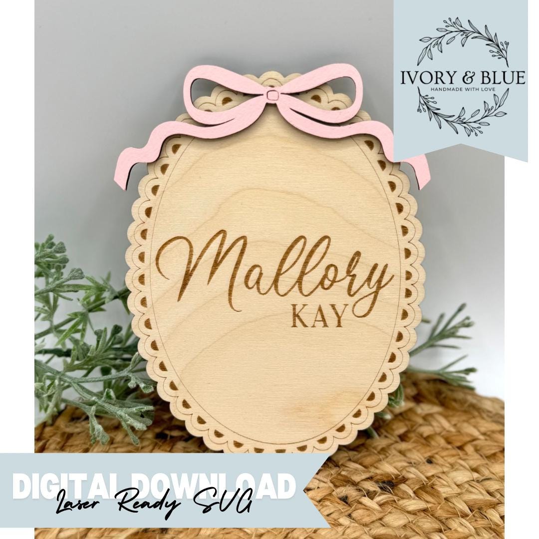 DIGITAL DOWNLOAD Baby Name Announcement Photo Prop Sign | SVG | Laser ...