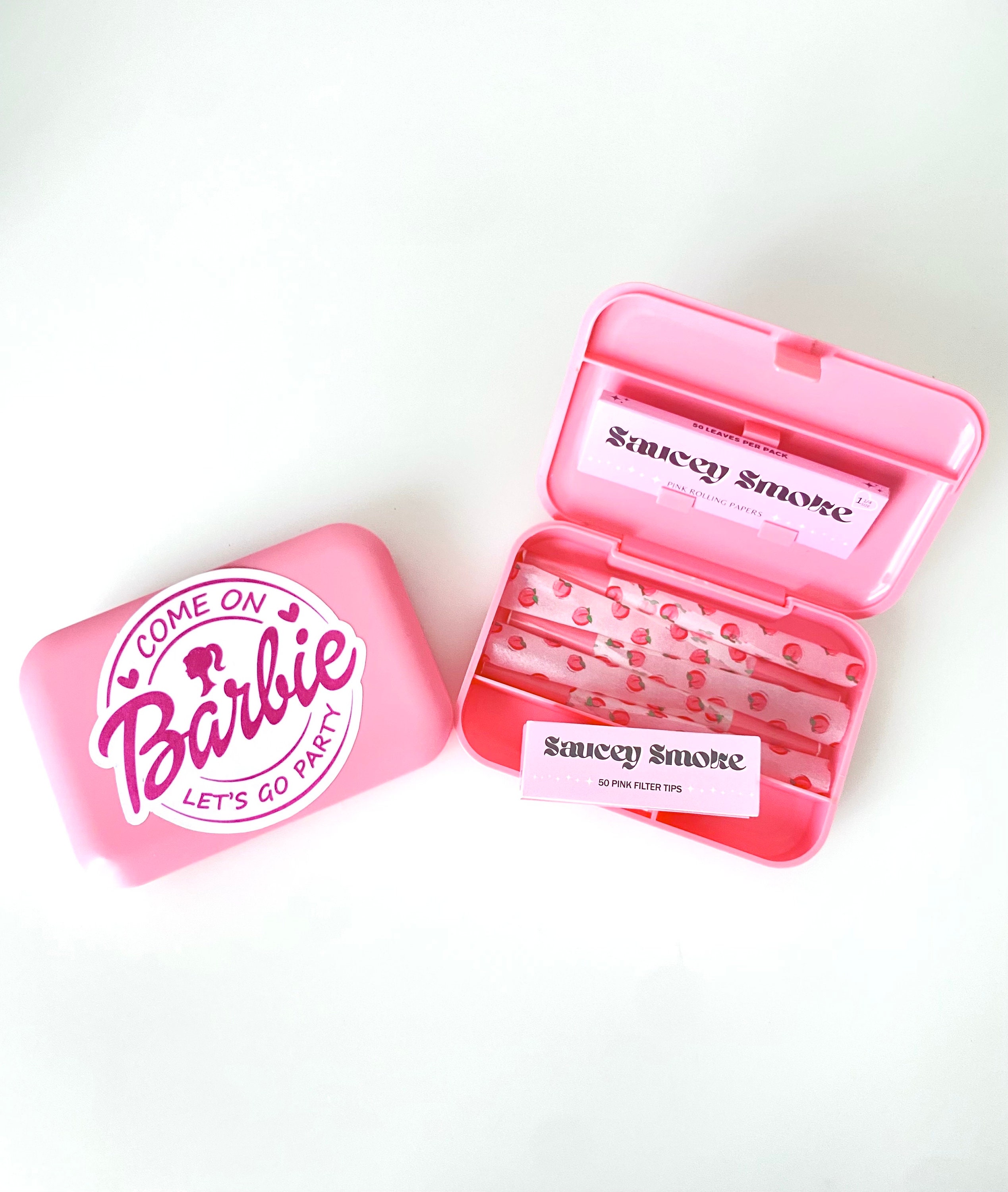 Backwoods Barbie Rolling Tray Cute Pink Glitter Bundle 