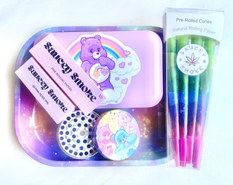 Ultimate Carebear 4 Ever Smoke Kit • Stash Box • Pre Rolled Cones • Pink Rolling Papers • Pink Filter Tips • Smoke Accessories