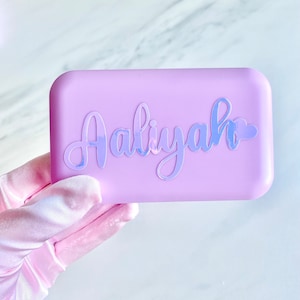 Scatola portaoggetti rosa personalizzata con cuore • Nome personalizzato sulla scatola • Scatola per fumo • Scatola per fumo per lei • Accessori per fumo • Scatola rosa personalizzata