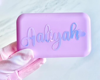 Personalized Pink Stash Box with Heart • Custom Name on Box • Smoke Box • Smoke Box for Her • Smoke Accessories • Custom Pink Box