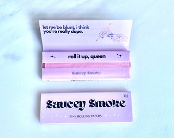 Saucey Smoke Pink Rolling Paper, Pink Rolling Papers, Pretty Rolling Papers, Rolling Papers for Her, Girly Rolling Papers, Smoke Accessories