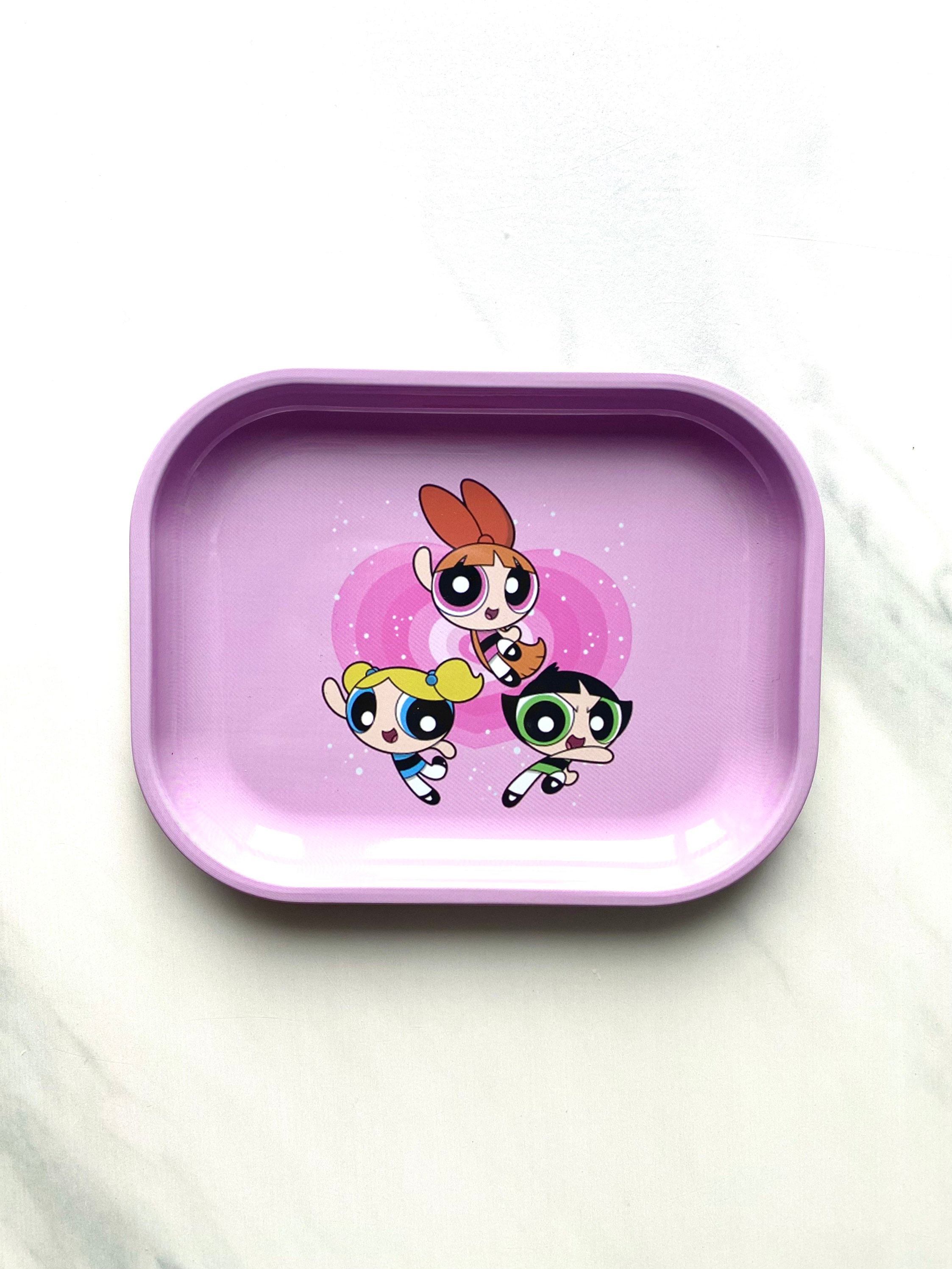  Girl Power Pink Rolling Tray with Magnetic Lid - Retro