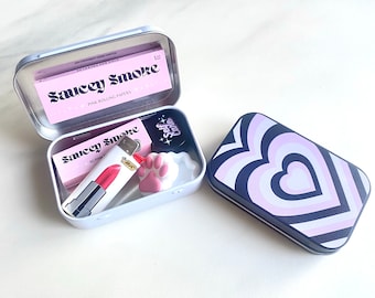 Layered Heart Smoke Kit • Heart Smoke Kit • Ultimate Smoke Kit • Smoke Accessories • Lipstick Lighter • Pink Rolling Papers, Pink Filter Tip