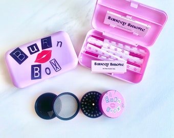Burn Box Starter Kit • Smoke Accessories • Burn Book • Gifts for Her • Stash Box • Girly Stoner • Personalized • Grinder