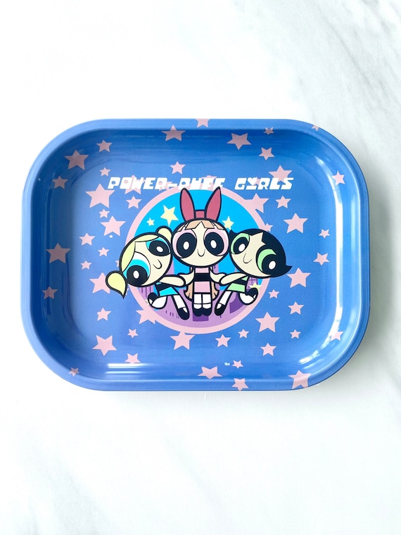 Mini Rolling Tray Power Puff // Cute Rolling Trays // Weed Tray // 420 Gift  // Custom Rolling Tray // Girly Smoking Accessories 