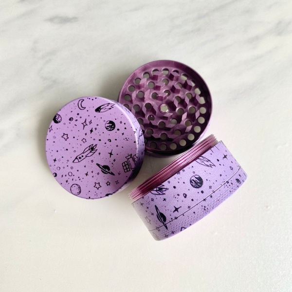 Space Galaxy Grinder • Purple Grinder • 4 Part Grinder • Gifts for Her • Accessories • Smoke Accessories • Tobacco Grinder