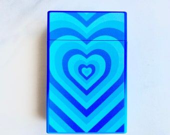 Blue Layered Heart Case • Smoke Kit • Blue Cigarette Case • Smoke Case • Smoke Accessories • Blue Smoke Case • Layered Heart Case