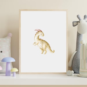 Neutral Dinosaur Print, Parasaurolophus Nursery Art, Printable Wall Art, Nursery Decor, Room Decor, INSTANT DIGITAL DOWNLOAD